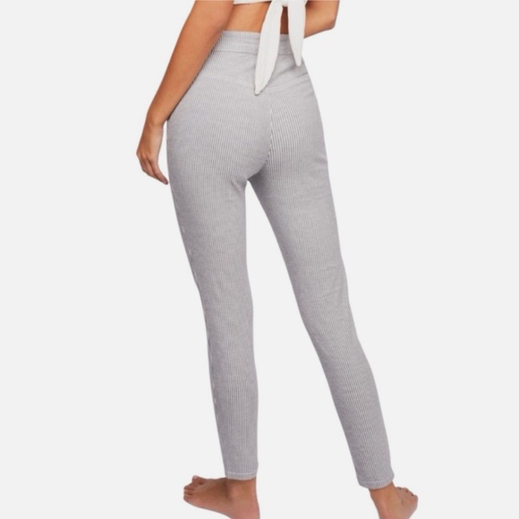 Free People Belle Railroad Stripe Midrise Skinny Stretchy Pants, Size 25 - Picture 2 of 10